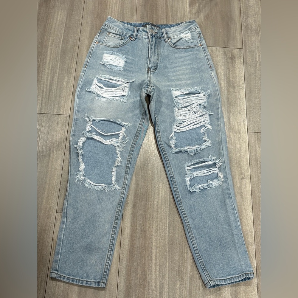 🆕 Cali 1850 Distressed Light Blue Mom Jeans Size 3 NWOT
